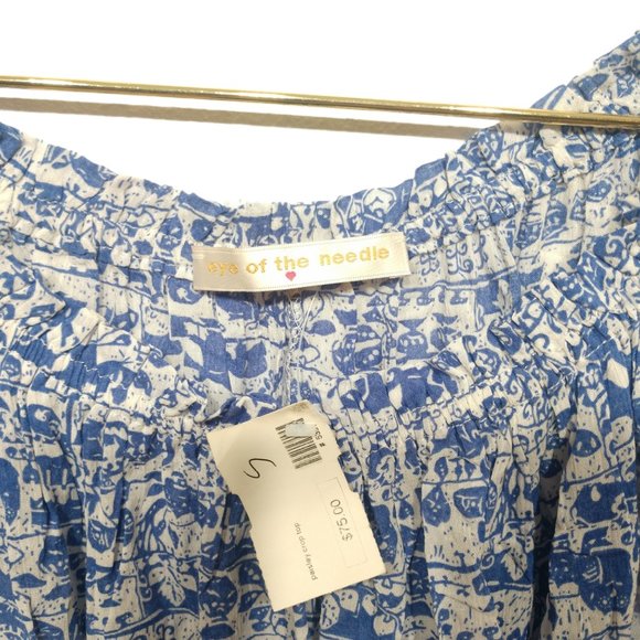 Eye of the Needle Paisley Ruffle Crop Top - Size S - Picture 8 of 9